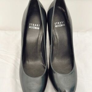 Stuart Weitzman Green and Gray Heels with Rounded Toe